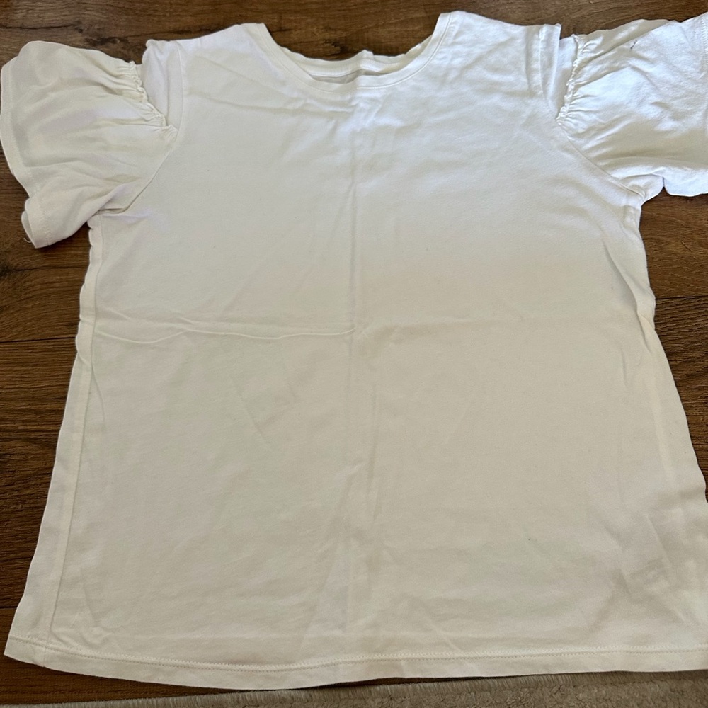 Girls white ruffle sleeve Gap T-shirt